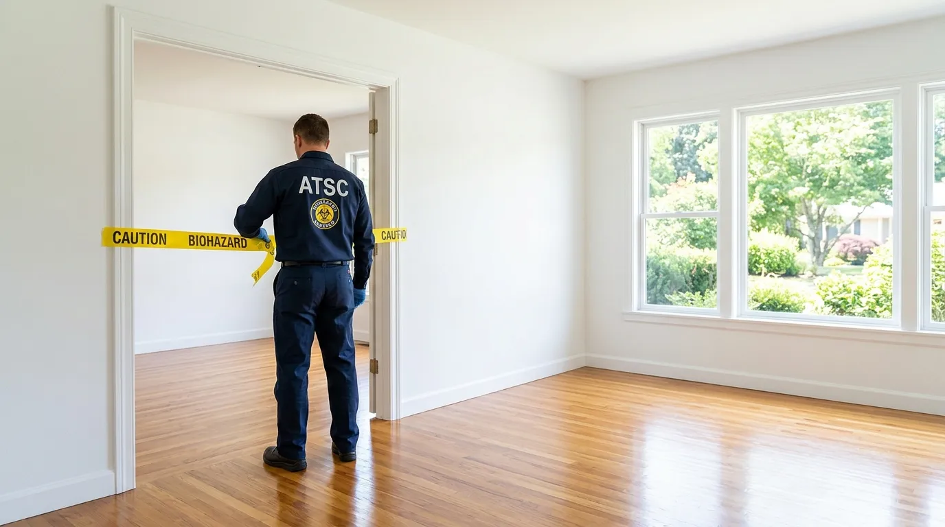 Certified biohazard cleanup crew performing Decomposition Cleanup in Bellbrook